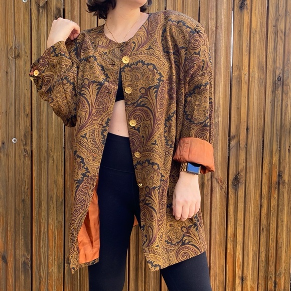 Jones New York Jackets & Blazers - Vintage Jones NY Paisley Silk Blazer XXL-XXXL